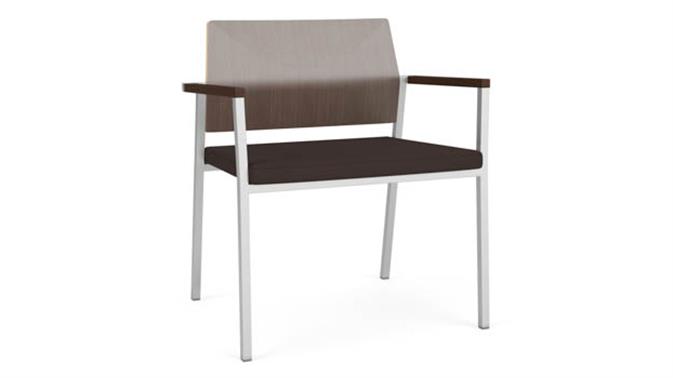 Coffee Bean Open House Fabric / Silver Finish / Riftwood Walnut