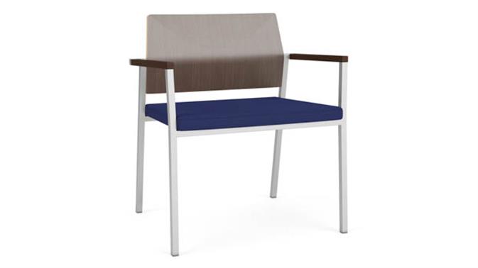 Cobalt Open House Fabric / Silver Finish / Riftwood Walnut