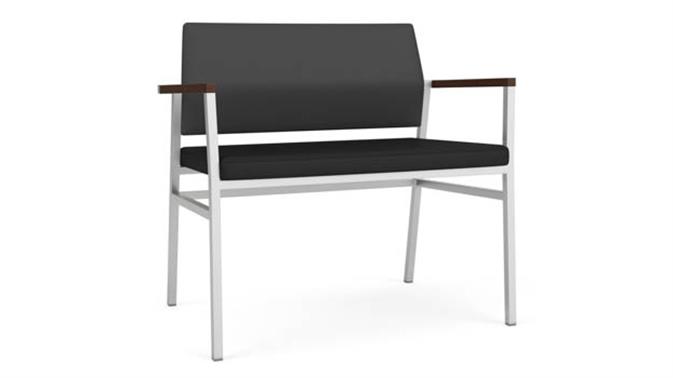 Graphite Dillon Polyurethane / Black Dillon Polyurethane / Silver Finish / Riftwood Walnut Armcap