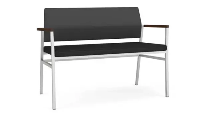 Graphite Dillon Polyurethane / Black Dillon Polyurethane / Silver Finish / Riftwood Walnut Arm Cap