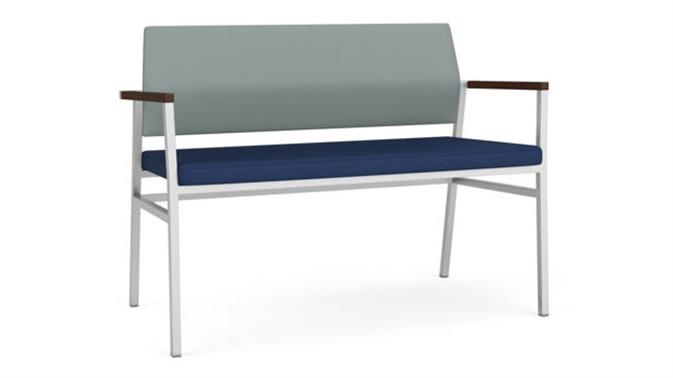 Lucid Dillon Polyurethane / Ocean Dillon Polyurethane / Silver Finish / Riftwood Walnut Arm Cap