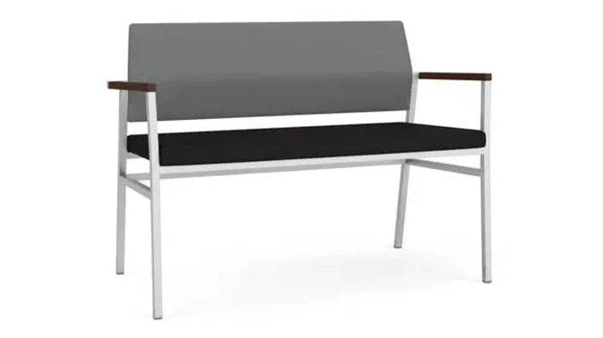 Asteroid Open House Fabric / Black Open House Fabric / Silver Finish / Riftwood Walnut Arm Cap