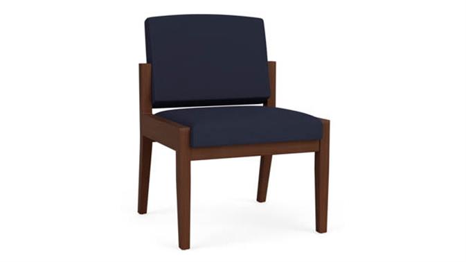 Navy Open House Fabric / Walnut