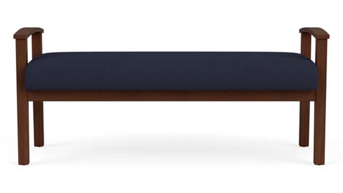 Navy Open House Fabric / Walnut