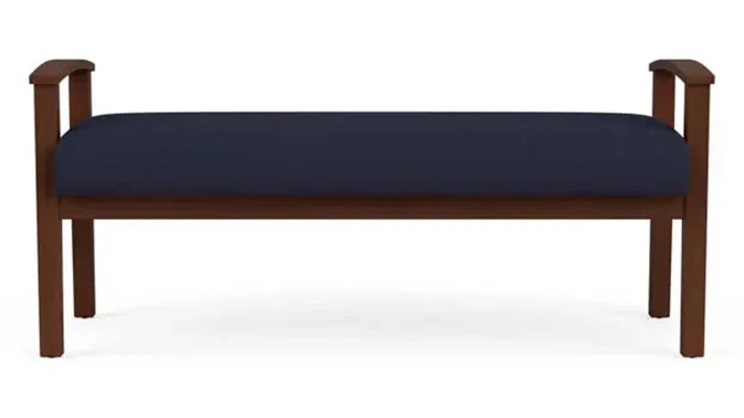 Navy Open House Fabric / Walnut