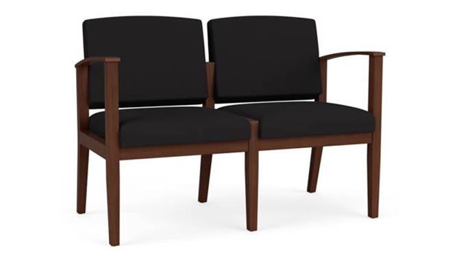 Black Open House Fabric / Walnut