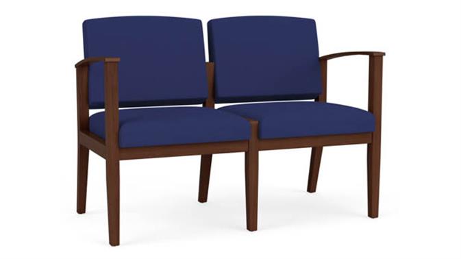 Cobalt Open House Fabric / Walnut