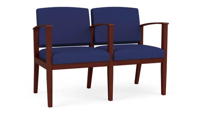 Cobalt Open House Fabric / Mahogany