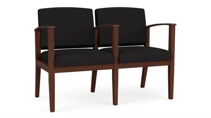 Black Open House Fabric / Walnut