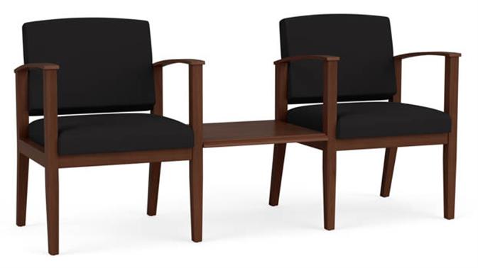 Black Open House Fabric / Walnut
