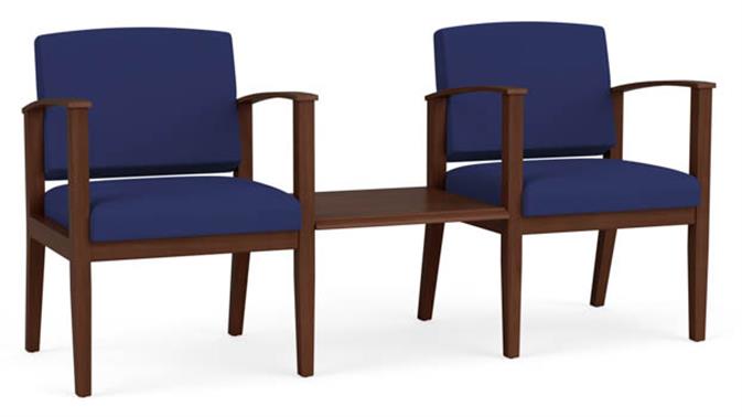 Cobalt Open House Fabric / Walnut