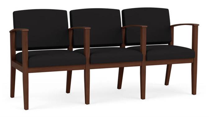Black Open House Fabric / Walnut