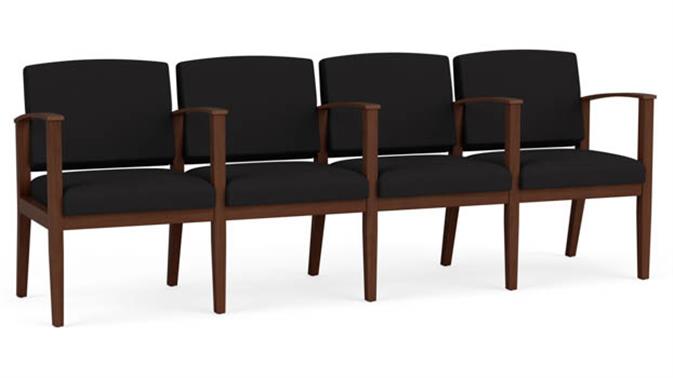 Black Open House Fabric / Walnut