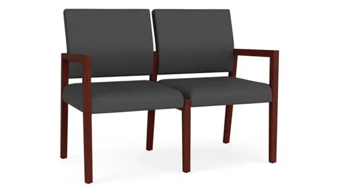 Dillon Graphite Upholstery / Mahogany Finish