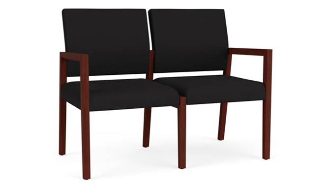 Open House Black Upholstery / Mahogany Finish