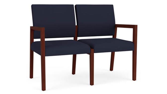 Open House Navy Upholstery / Mahogany Finish