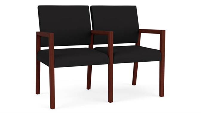 Open House Black Upholstery / Mahogany Finish