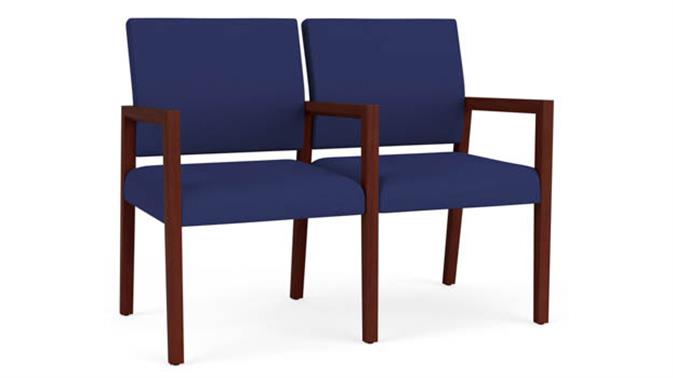 Open House Cobalt Upholstery / Mahogany Finish