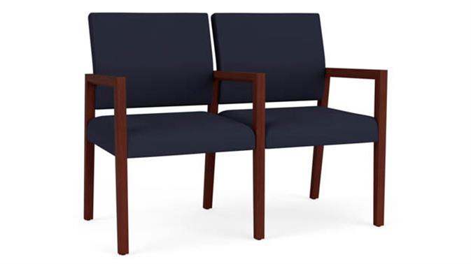 Open House Navy Upholstery / Mahogany Finish