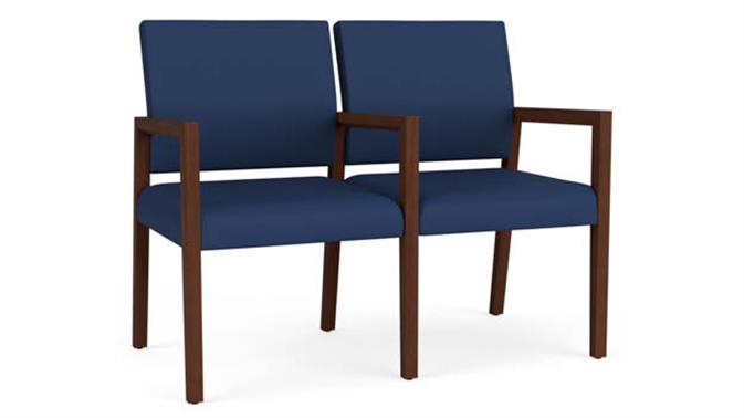 Dillon Ocean Upholstery / Walnut Finish