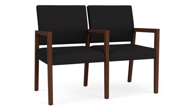 Open House Black Upholstery / Walnut Finish