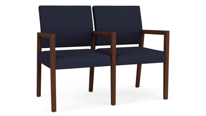 Open House Navy Upholstery / Walnut Finish