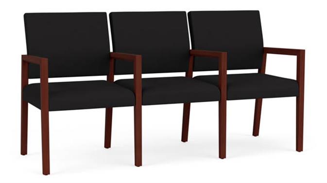 Open House Black Upholstery / Mahogany Finish