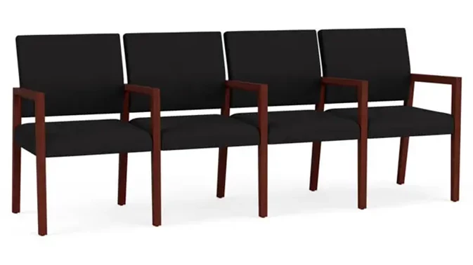 Open House Black Upholstery / Mahogany Finish