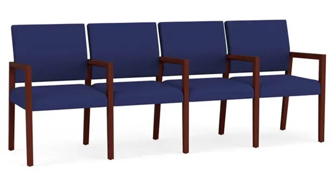 Open House Cobalt Upholstery / Mahogany Finish