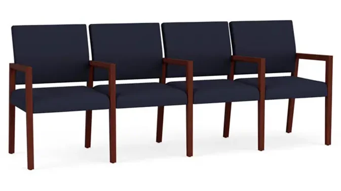 Open House Navy Upholstery / Mahogany Finish