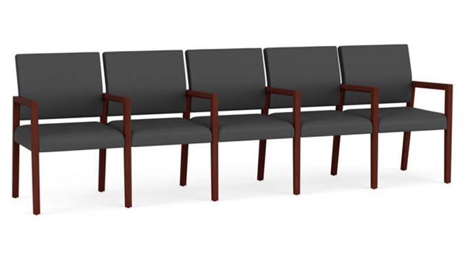 Dillon Graphite Upholstery / Mahogany Finish