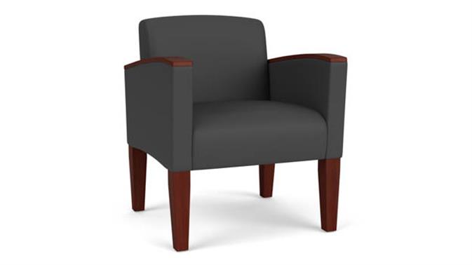 Graphite Dillon Polyurethane / Wood Legs, Mahogany