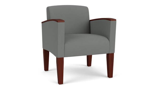 Asteroid Open House Fabric / Wood Legs, Mahogany