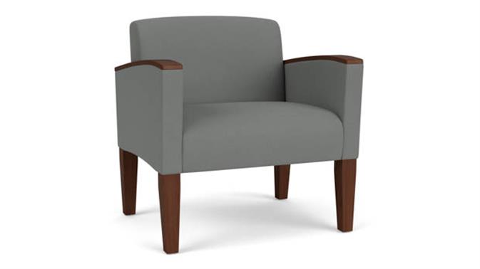 Asteroid Open House Fabric / Wood Legs, Walnut
