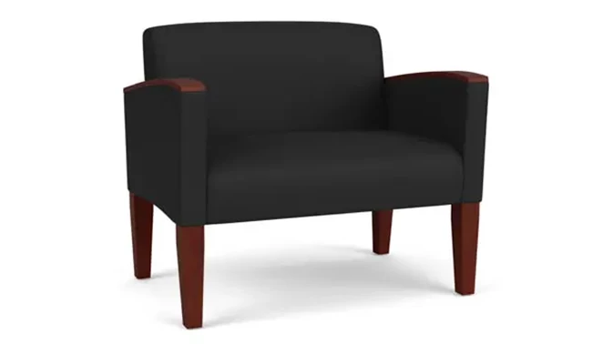 Black Dillon Polyurethane / Wood Legs, Mahogany