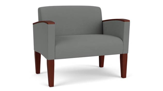 Asteroid Open House Fabric / Wood Legs, Mahogany