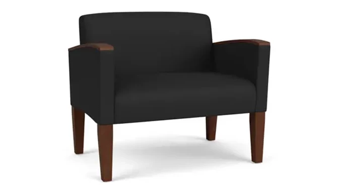 Black Dillon Polyurethane / Wood Legs, Walnut