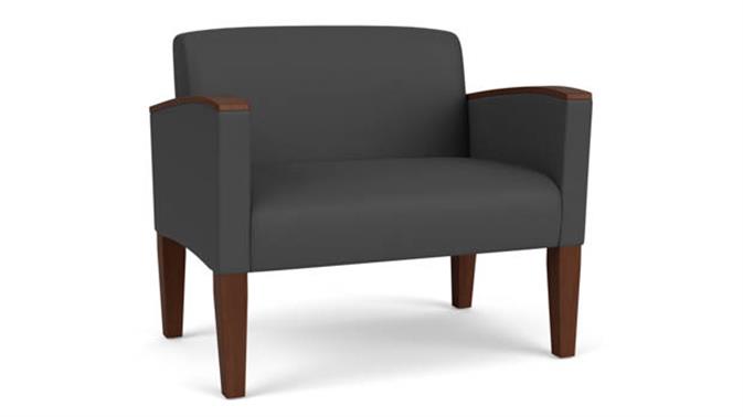 Graphite Dillon Polyurethane / Wood Legs, Walnut