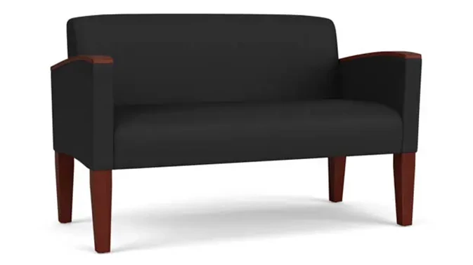 Black Dillon Polyurethane / Wood Legs, Mahogany