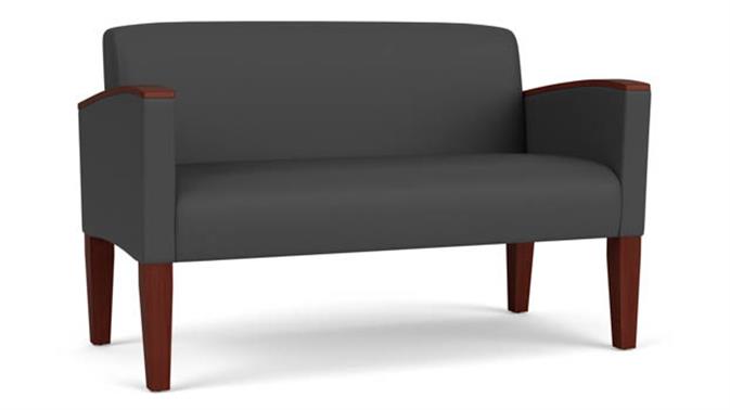 Graphite Dillon Polyurethane / Wood Legs, Mahogany
