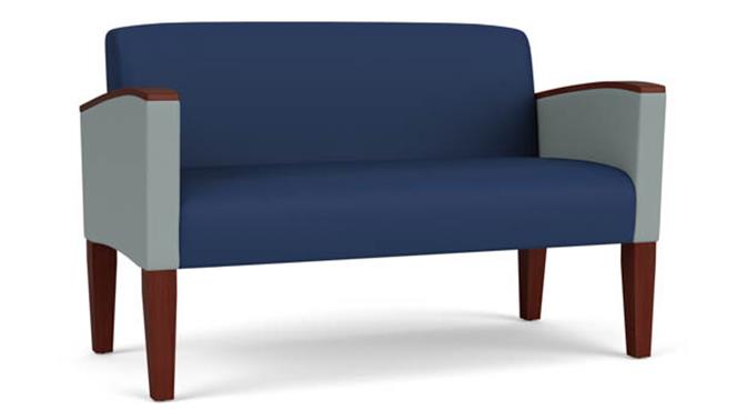 Ocean Dillon Polyurethane / Lucid Dillon Polyurethane / Wood Legs, Mahogany