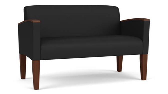 Black Dillon Polyurethane / Wood Legs, Walnut