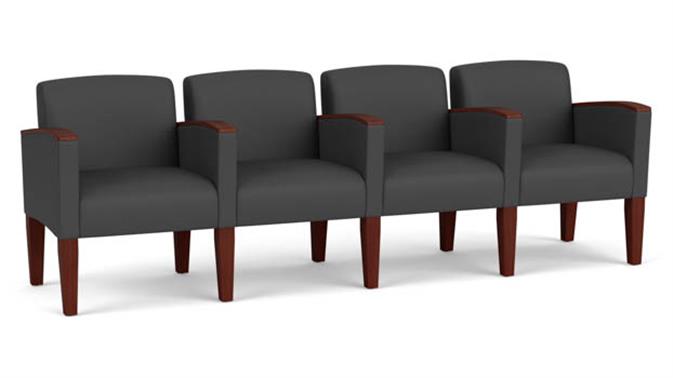 Graphite Dillon Polyurethane / Wood Legs, Mahogany