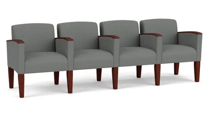 Asteroid Open House Fabric / Wood Legs, Mahogany