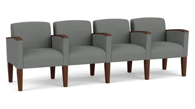 Asteroid Open House Fabric / Wood Legs, Walnut