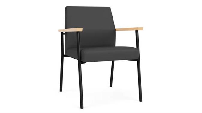 Graphite Dillon Polyurethane / Black Steel Finish / Natural Maple Armrests