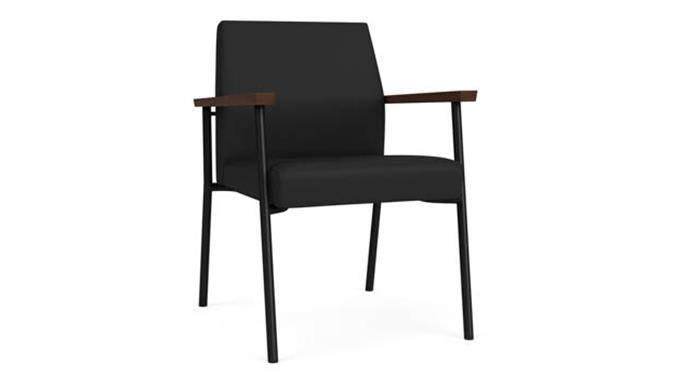 Black Dillon Polyurethane / Black Steel Finish / Riftwood Walnut Armrests