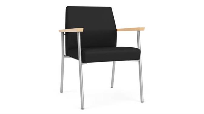 Black Dillon Polyurethane / Silver Finish / Natural Maple Armrests