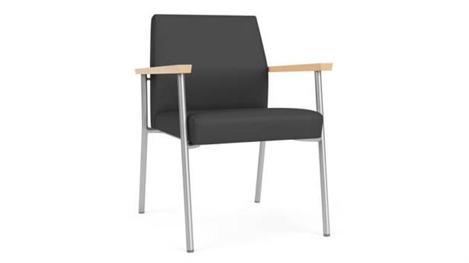 Graphite Dillon Polyurethane / Silver Finish / Natural Maple Armrests