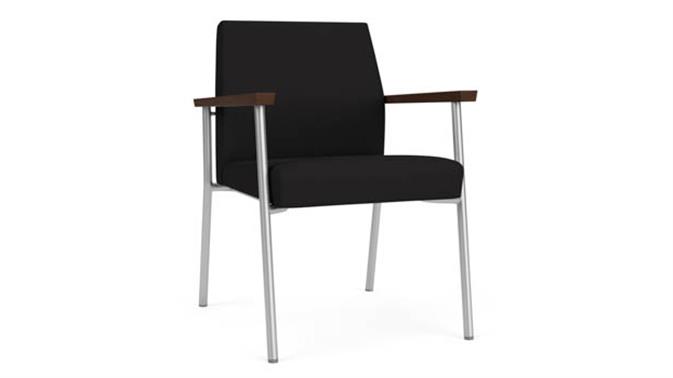 Black Open House Fabric / Silver Finish / Riftwood Walnut Armrests